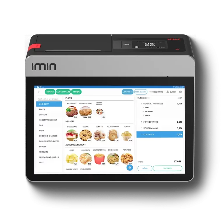 Caisse enregistreuse inclinée