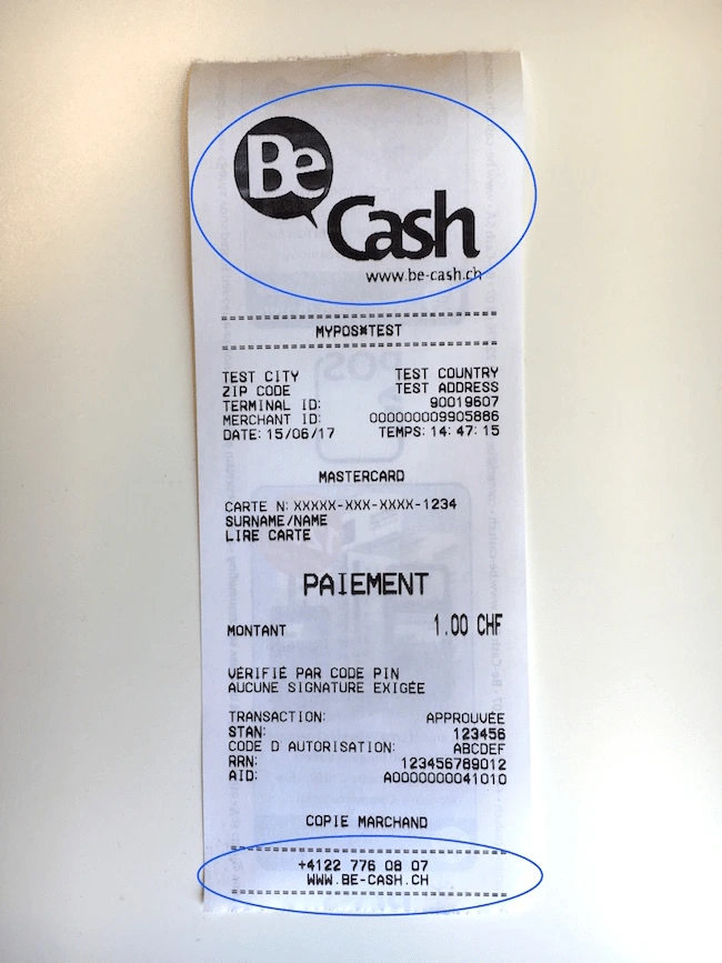 Ancien ticket becash